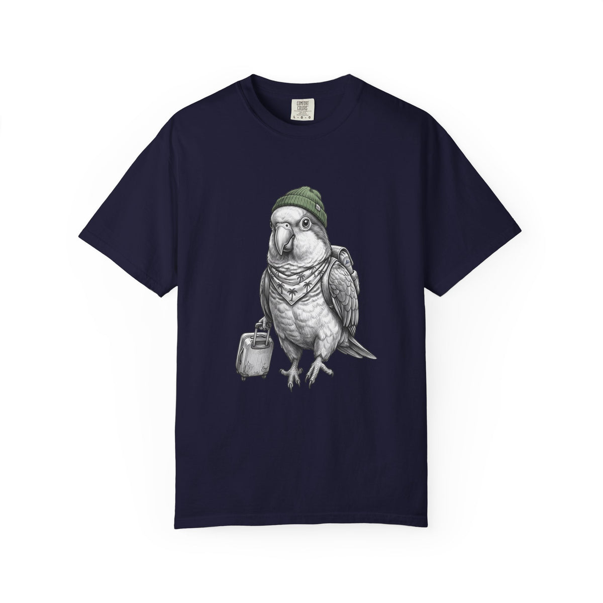 Parrot With Beanie T-Shirt — Hipster Bird Graphic Tee
