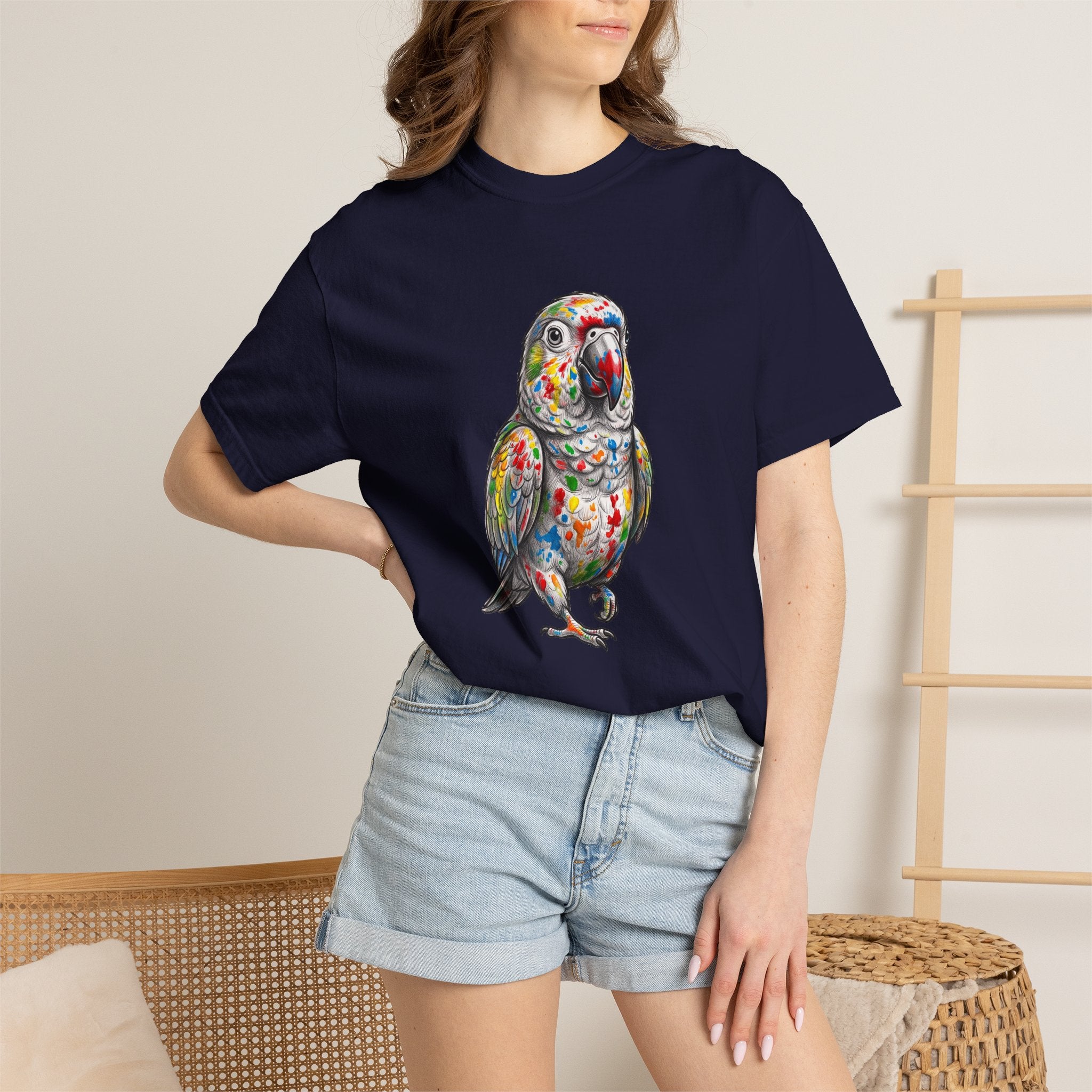 Colorful Parrot T-Shirt — Vibrant Tropical Bird Tee for Parrot Lovers