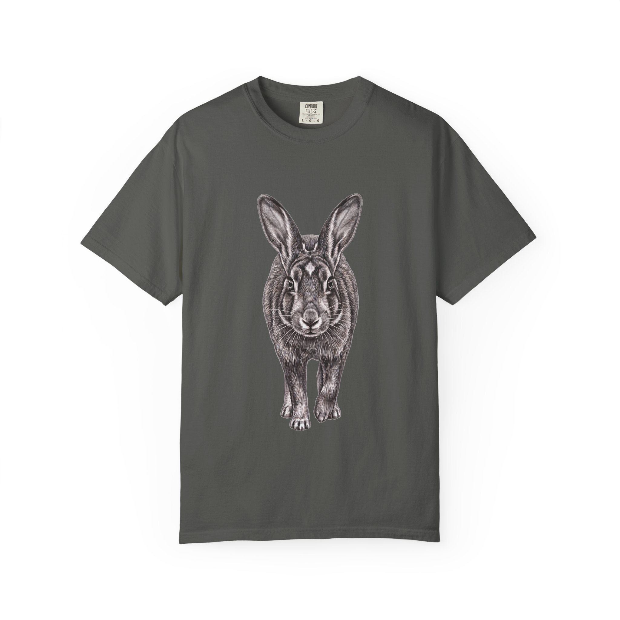 Vintage Rabbit Illustration T-Shirt — Front-Facing Hare Graphic Tee