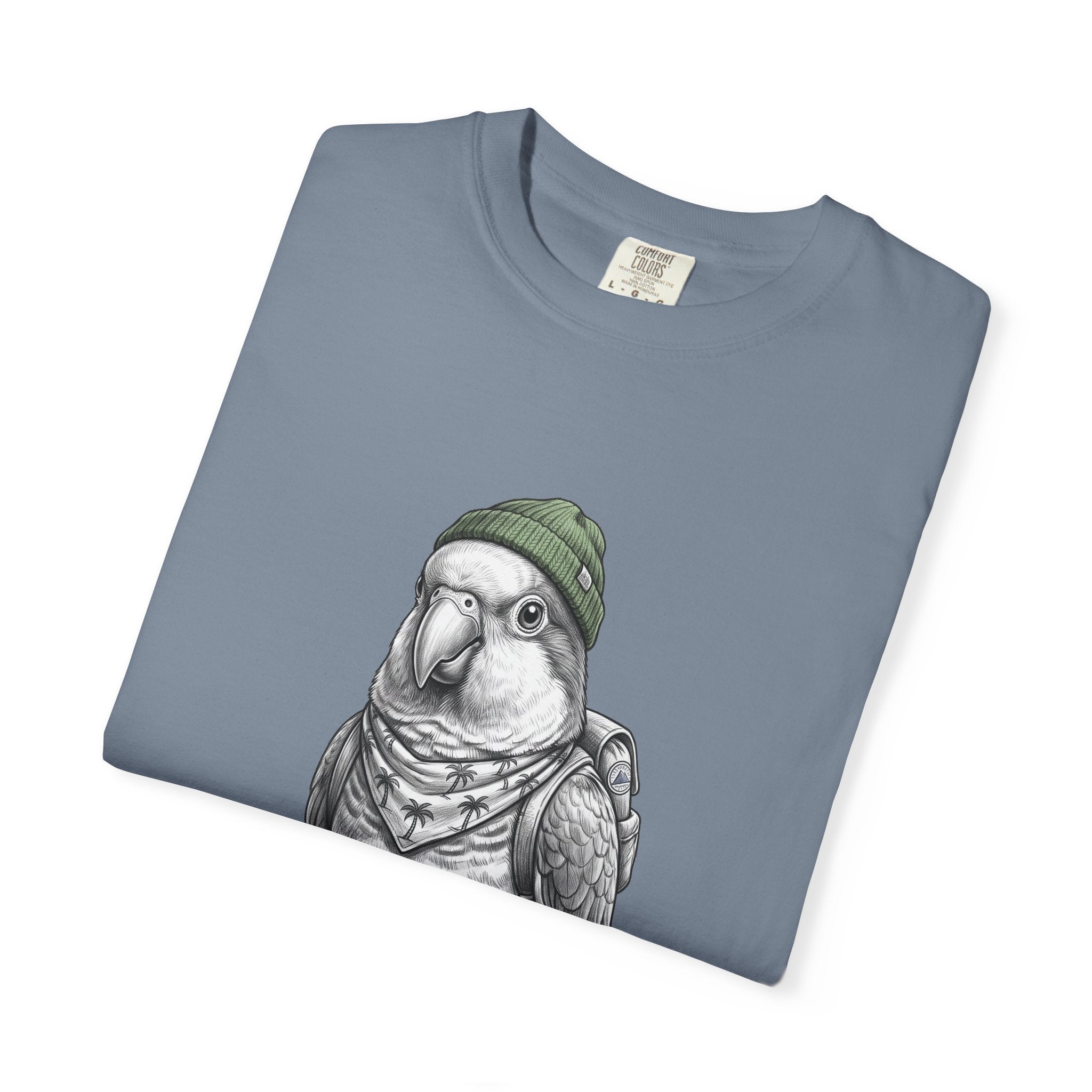 Parrot With Beanie T-Shirt — Hipster Bird Graphic Tee