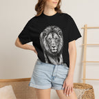 Lion Graphic T-Shirt — Realistic Walking Lion Illustration