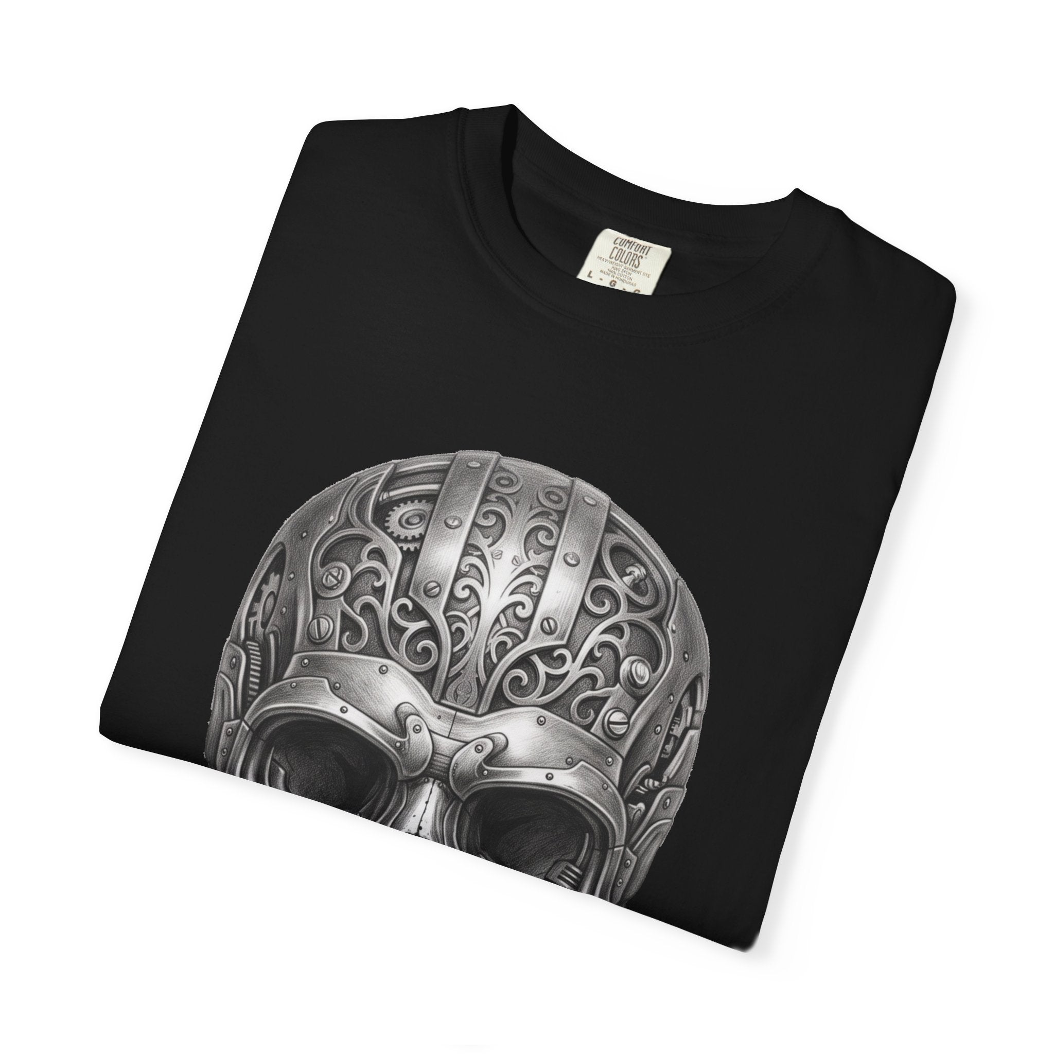 Ornate Silver Skull T-Shirt — Gothic Day of the Dead Style Shirt