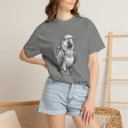 African Grey Parrot T-Shirt — Realistic Bird Illustration Shirt