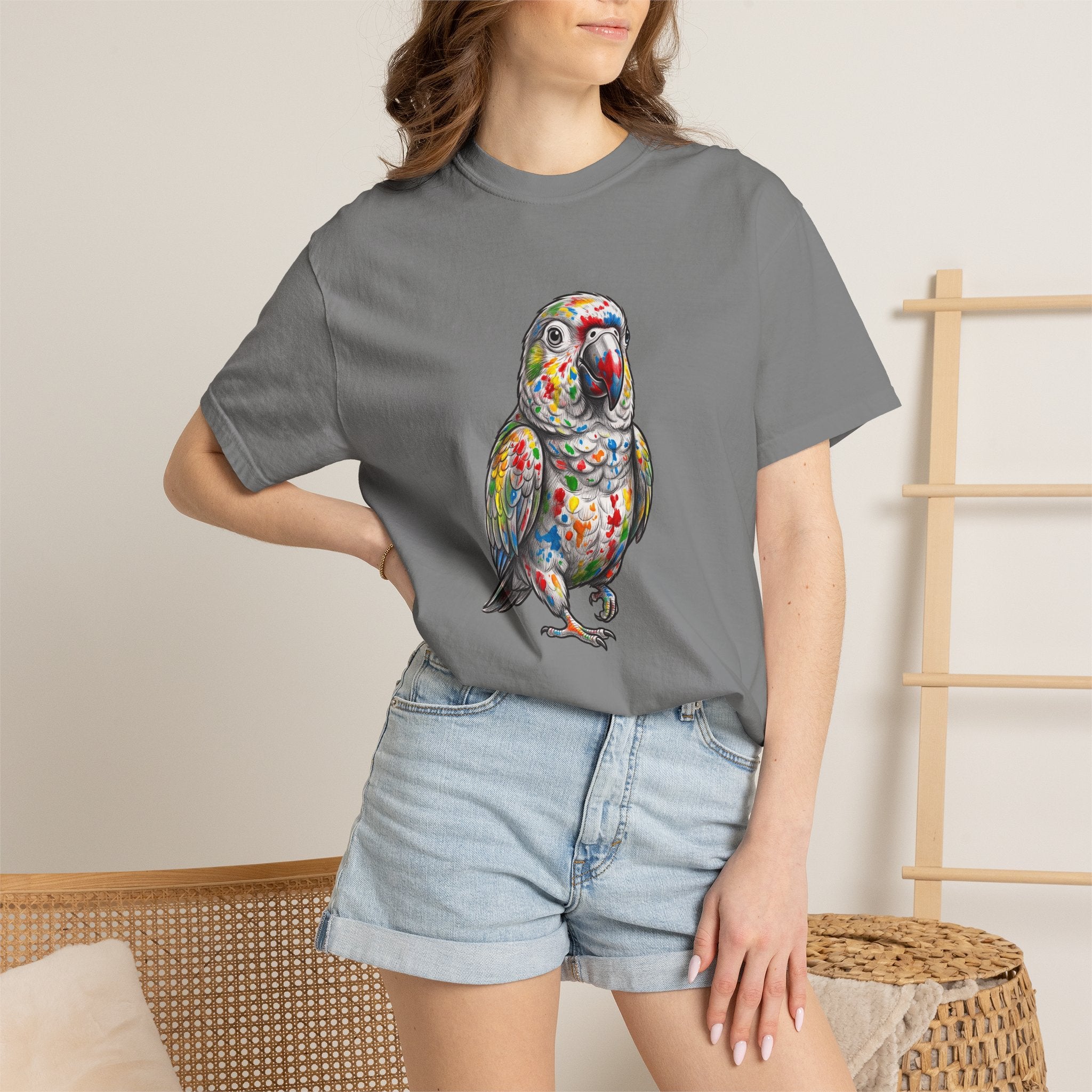 Colorful Parrot T-Shirt — Vibrant Tropical Bird Tee for Parrot Lovers