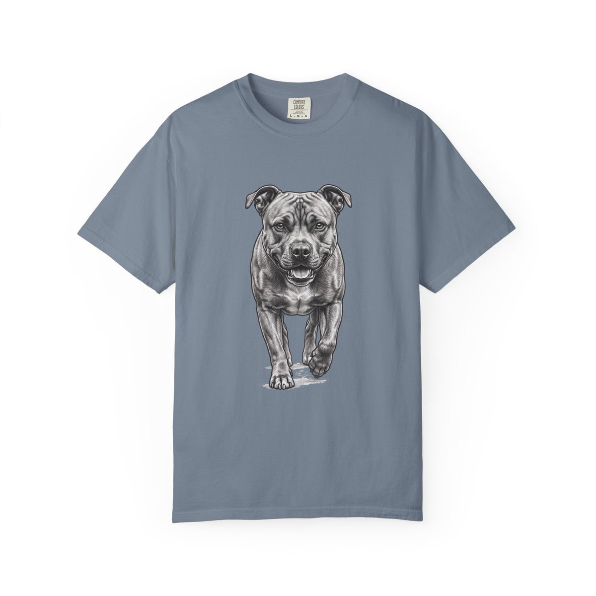 Pit Bull Portrait T‑Shirt — Realistic Running Dog Graphic Tee
