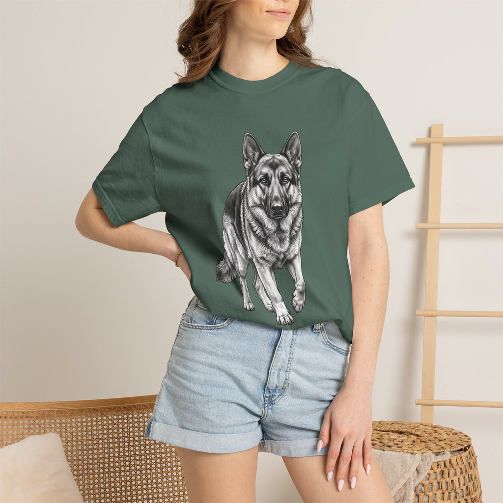 German Shepherd Graphic Tee – Realistic Dog Portrait T-Shirt