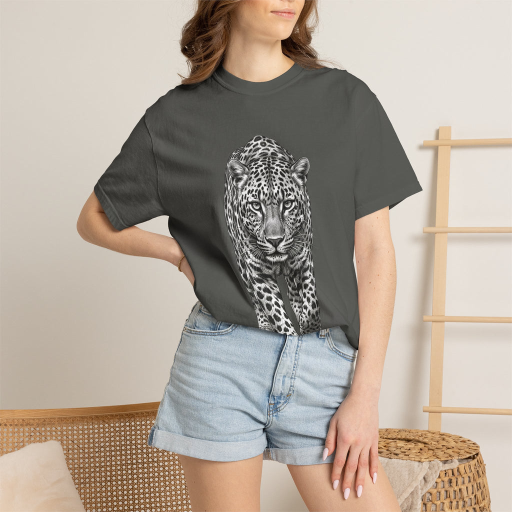 Leopard Walk T‑Shirt — Realistic Graphic Big Cat Tee